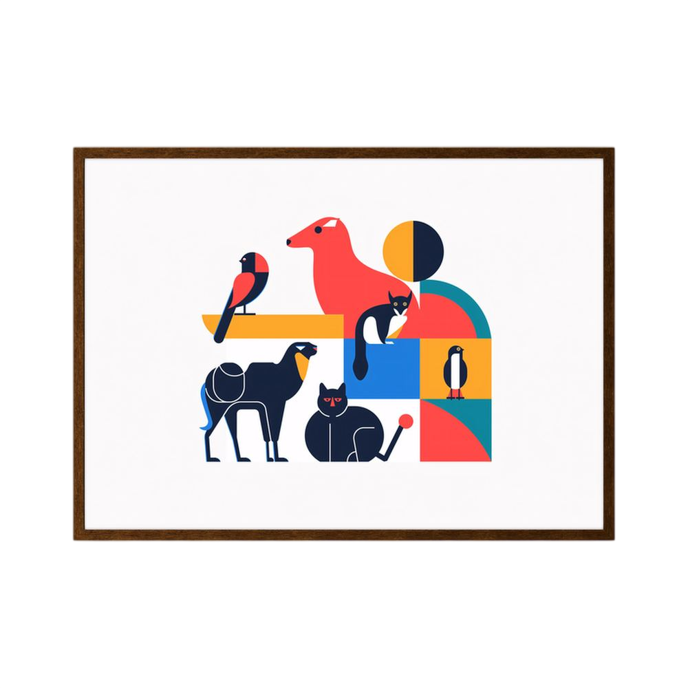 Modern Menagerie – Geometric Animal Wall Art Print