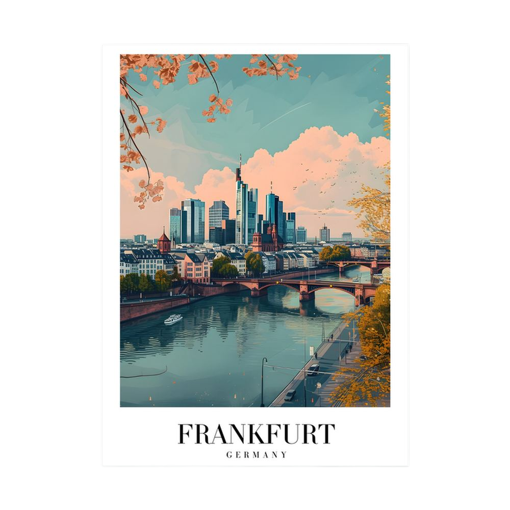 River Skyline – Frankfurt Germany Travel Poster