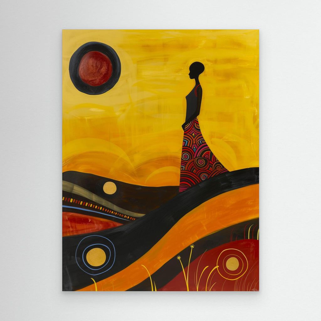 Golden Pathways – Framed Canvas Wall Art