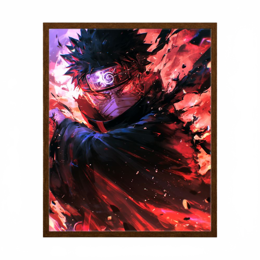 Shadow Surge red and purple anime warrior print, product view 2.