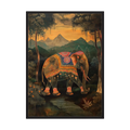 Forest Procession ornate elephant wall art print, product view 3.