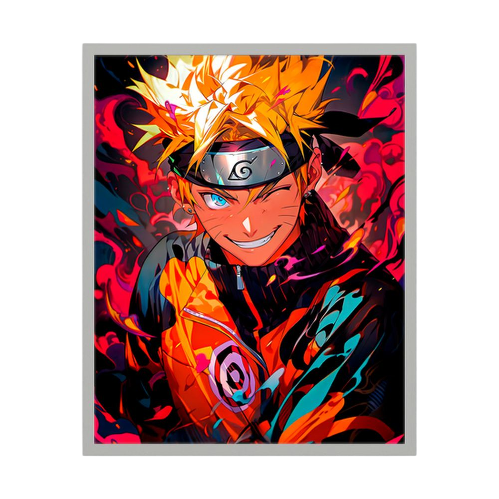 Ember Resolve orange anime ninja art print, product view 4.
