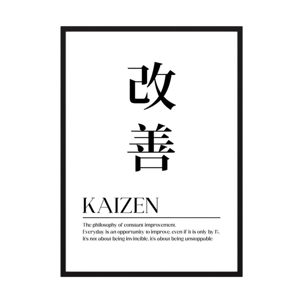 Constant Improvement minimalist Kaizen typography print, product view 3.