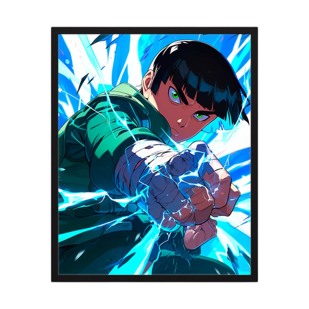 Electric Strike blue energy anime martial arts print, product view 3.