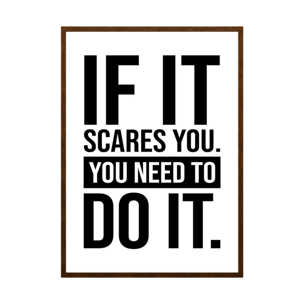Do It Afraid bold motivational quote print, product view 2.