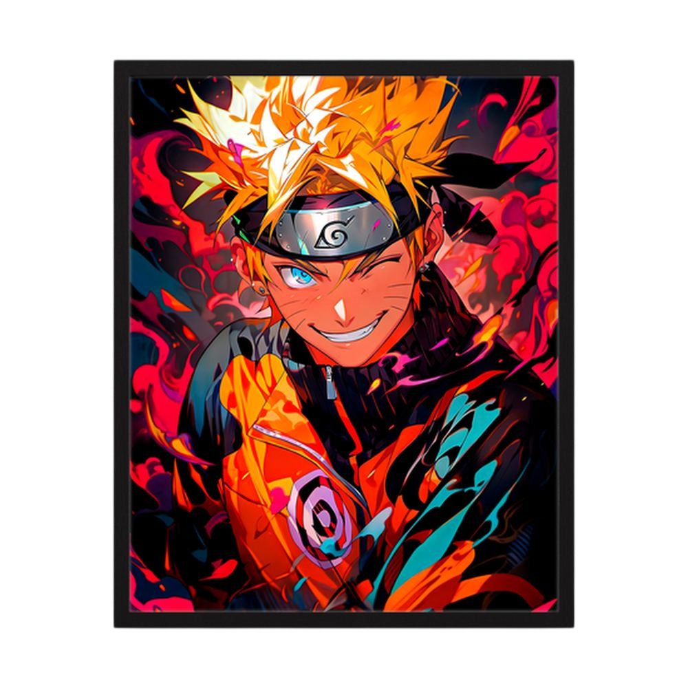 Ember Resolve orange anime ninja art print, product view 3.