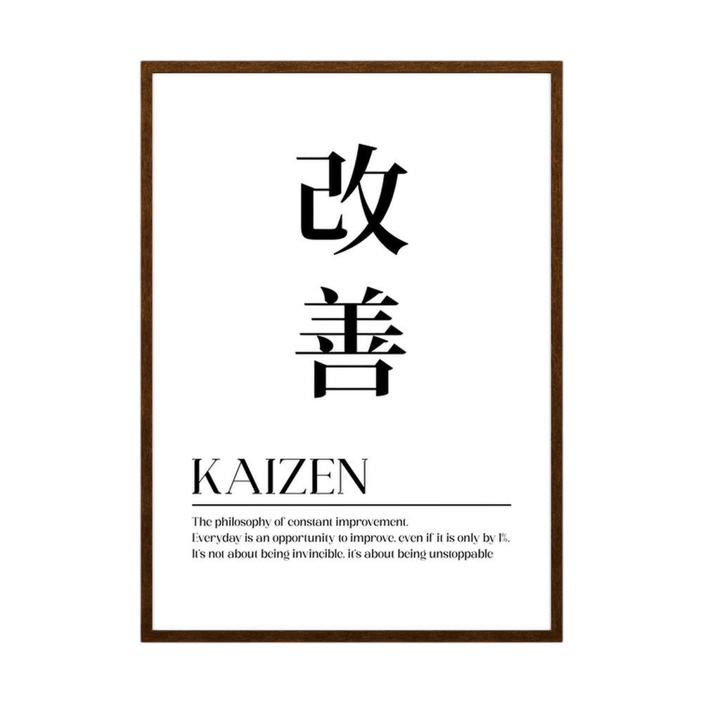 Constant Improvement minimalist Kaizen typography print, product view 2.