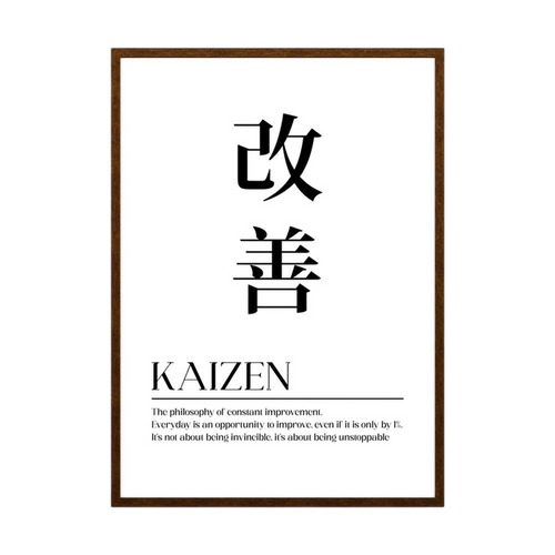 Constant Improvement minimalist Kaizen typography print, product view 2.