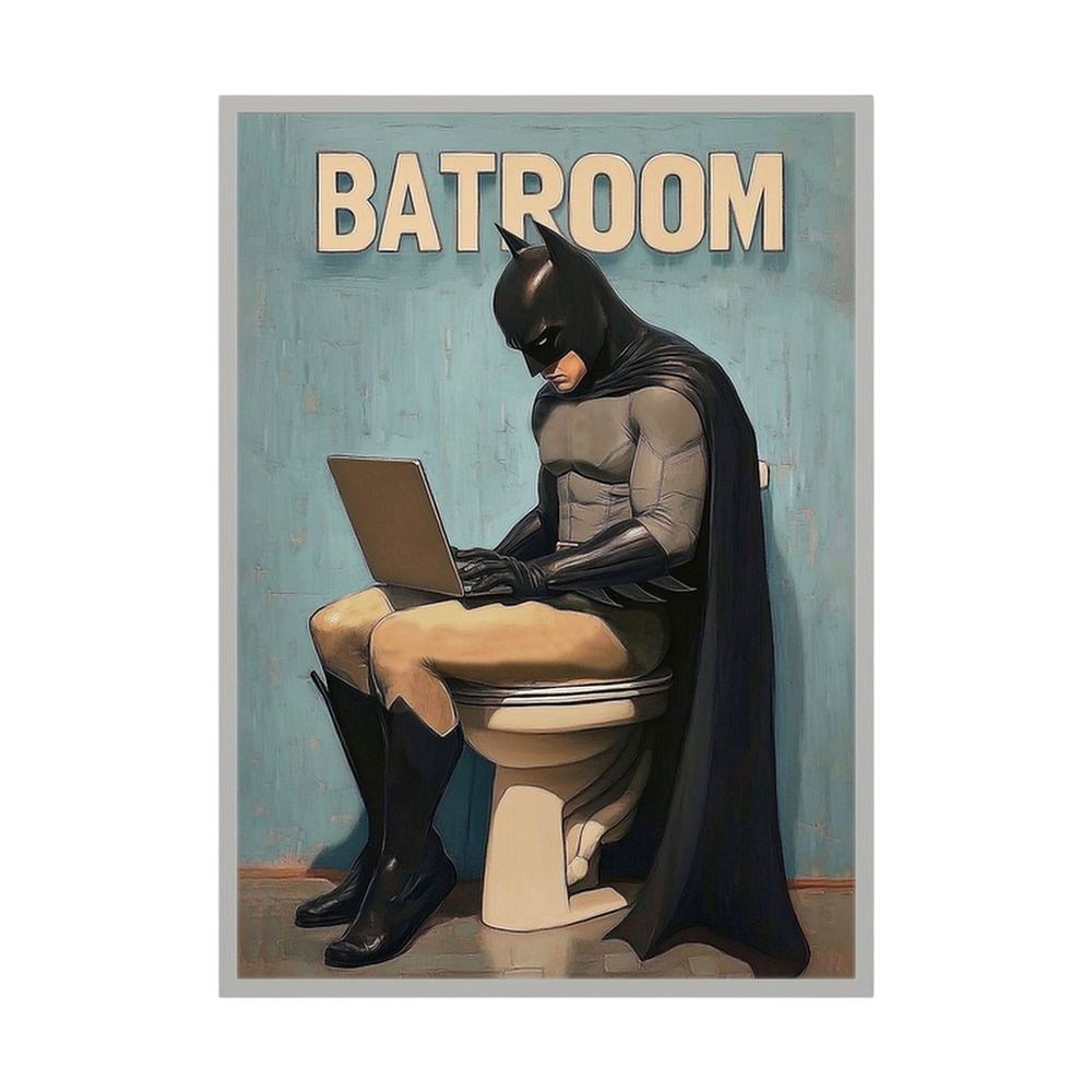 Batroom Break funny superhero bathroom print, product view 4.