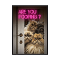 Curious Company funny cat bathroom wall print, product view 3.