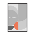 Coral Balance grey and coral Bauhaus print, product view 3.