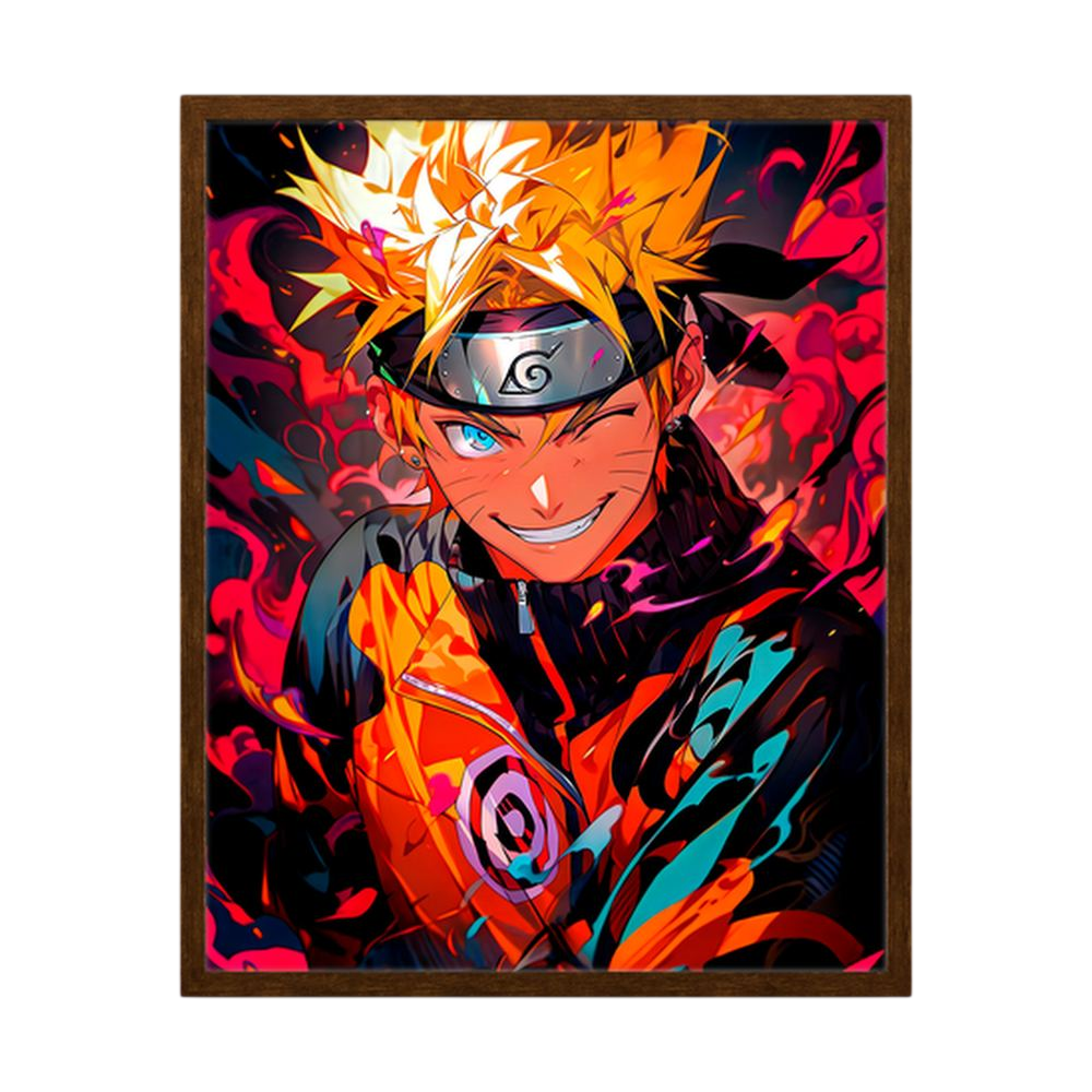 Ember Resolve orange anime ninja art print, product view 2.