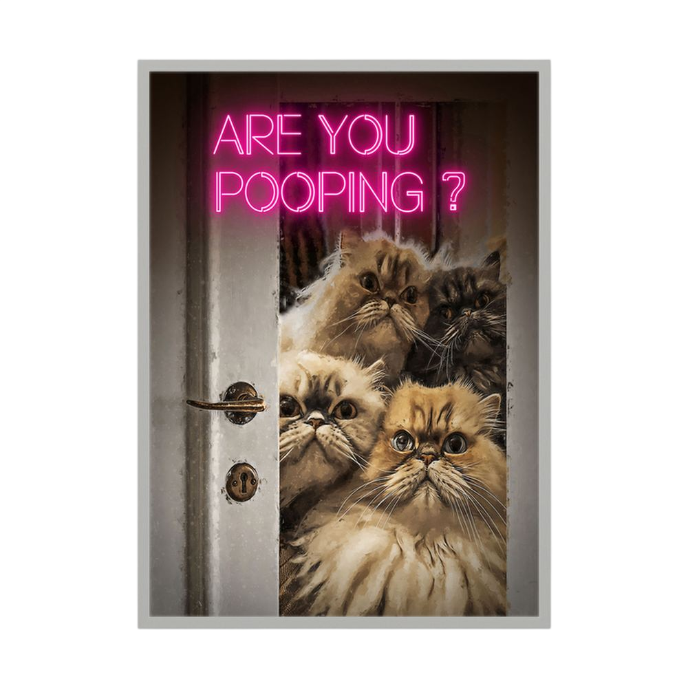 Curious Company funny cat bathroom wall print, product view 4.
