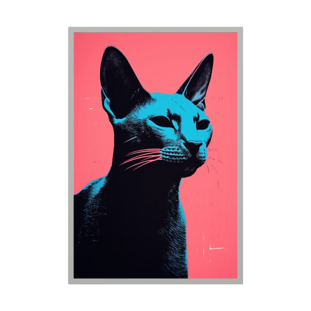 Electric Feline colourful pop art cat print, product view 4.