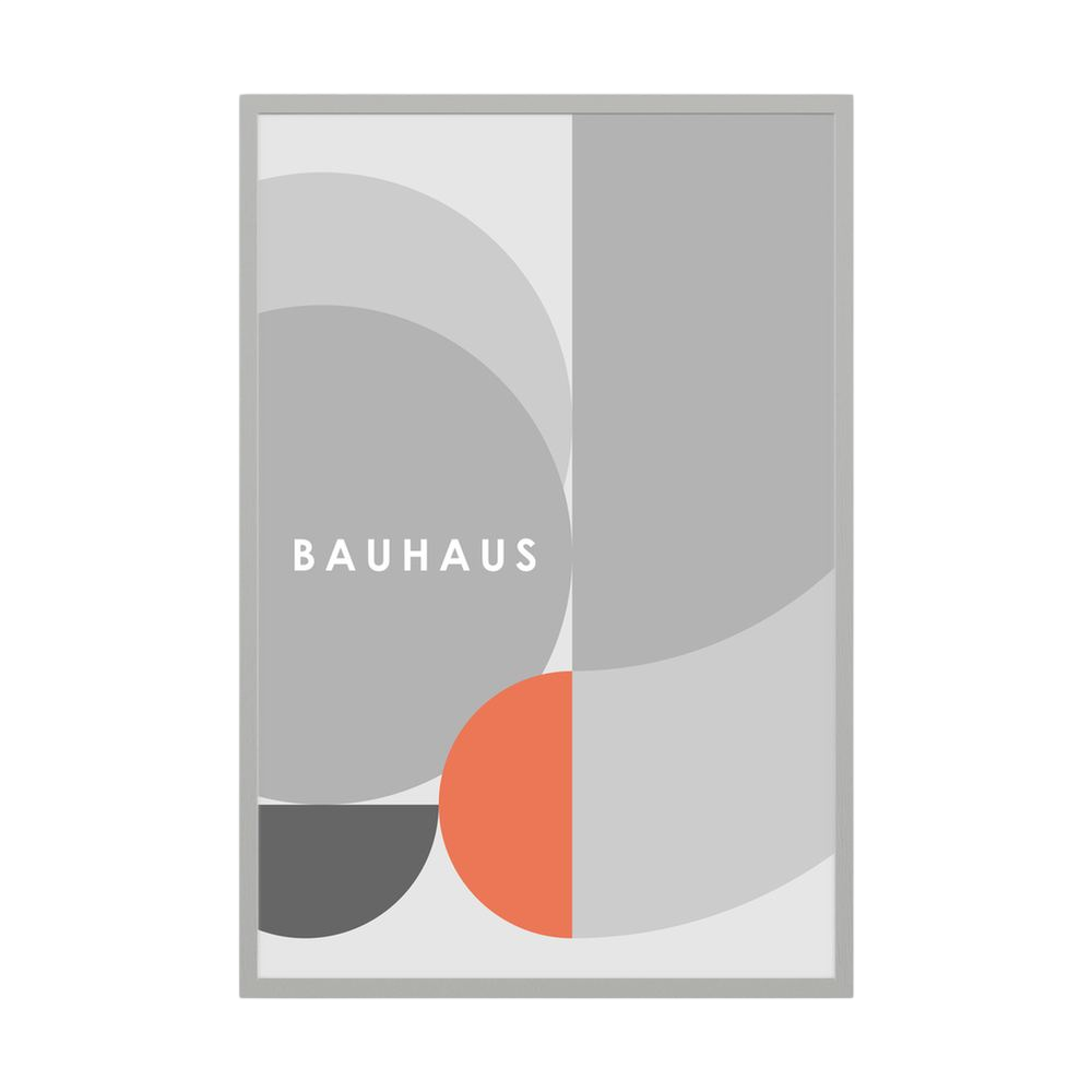 Coral Balance grey and coral Bauhaus print, product view 4.
