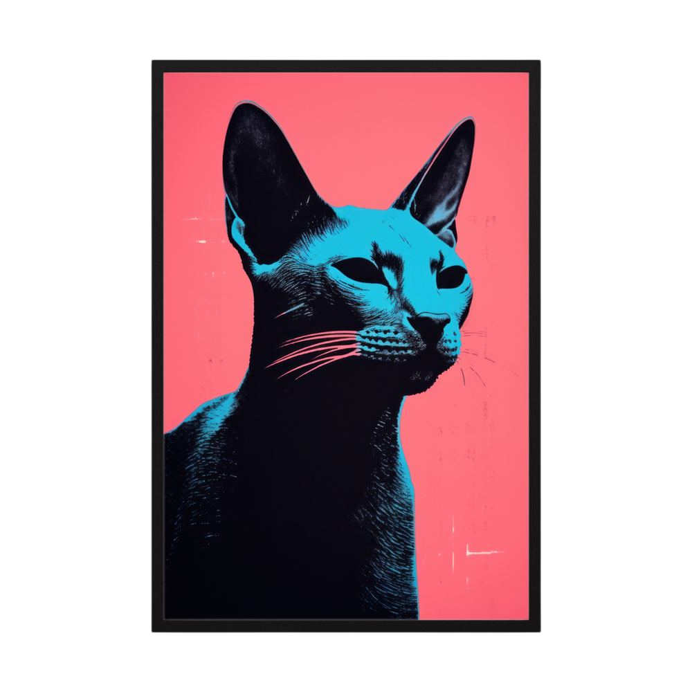 Electric Feline colourful pop art cat print, product view 3.