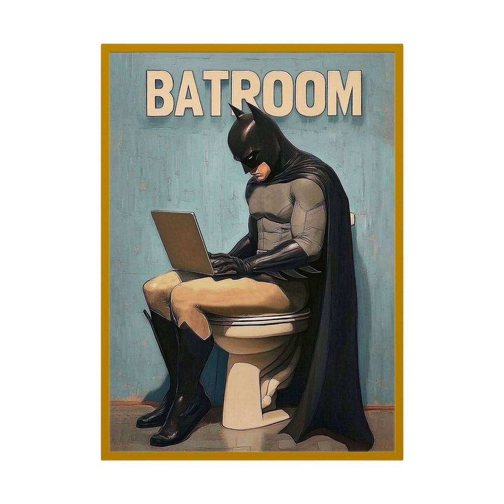 Batroom Break funny superhero bathroom print, product view 5.
