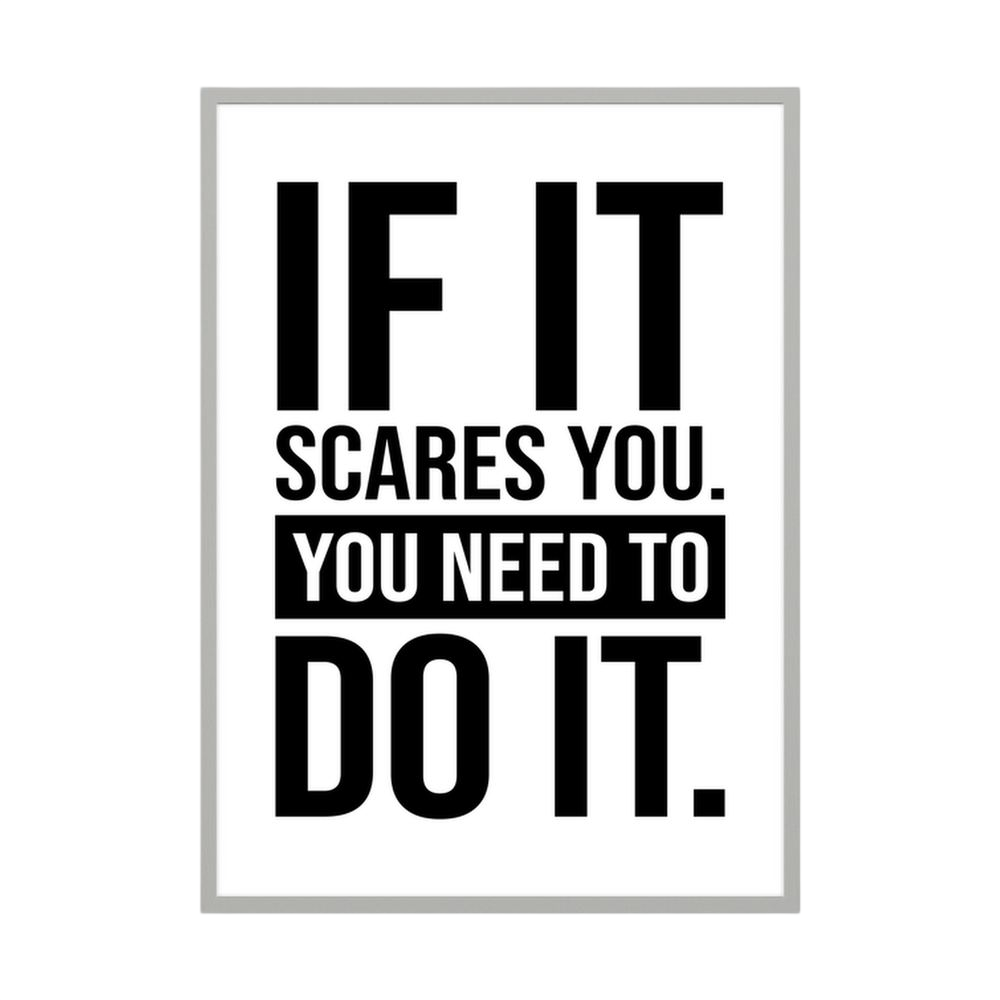 Do It Afraid bold motivational quote print, product view 4.
