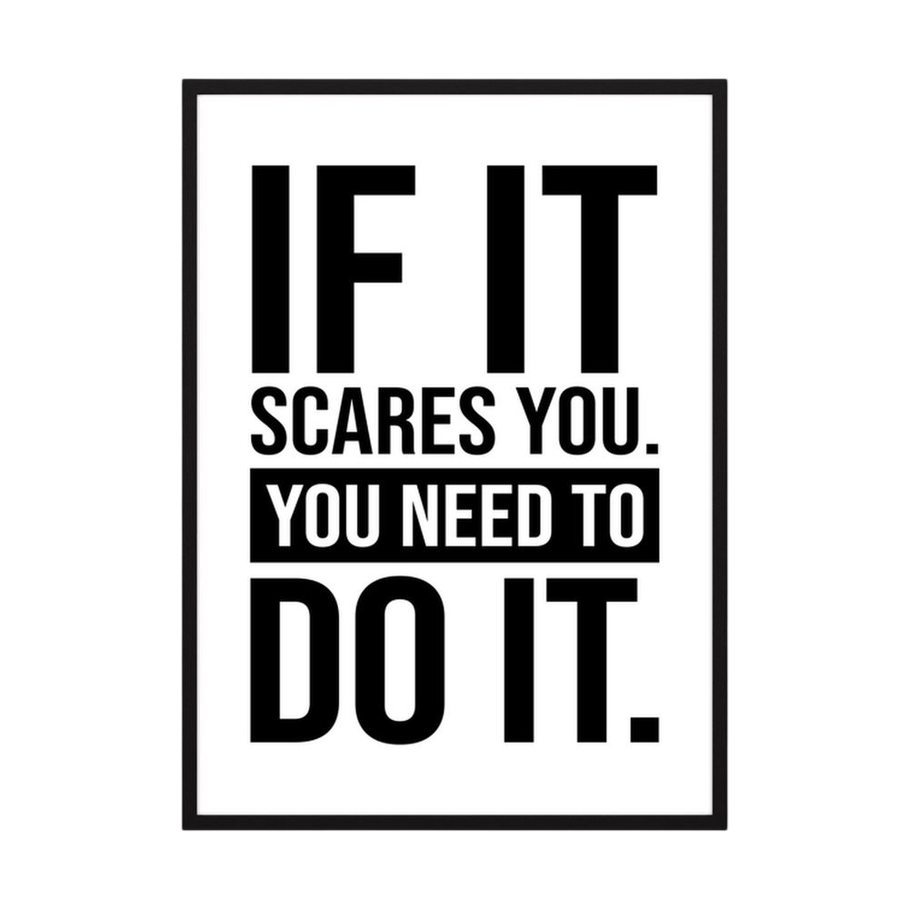 Do It Afraid bold motivational quote print, product view 3.