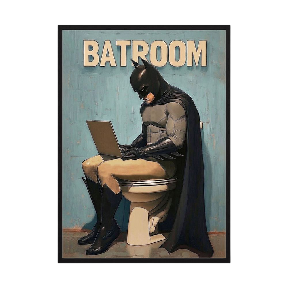 Batroom Break funny superhero bathroom print, product view 3.