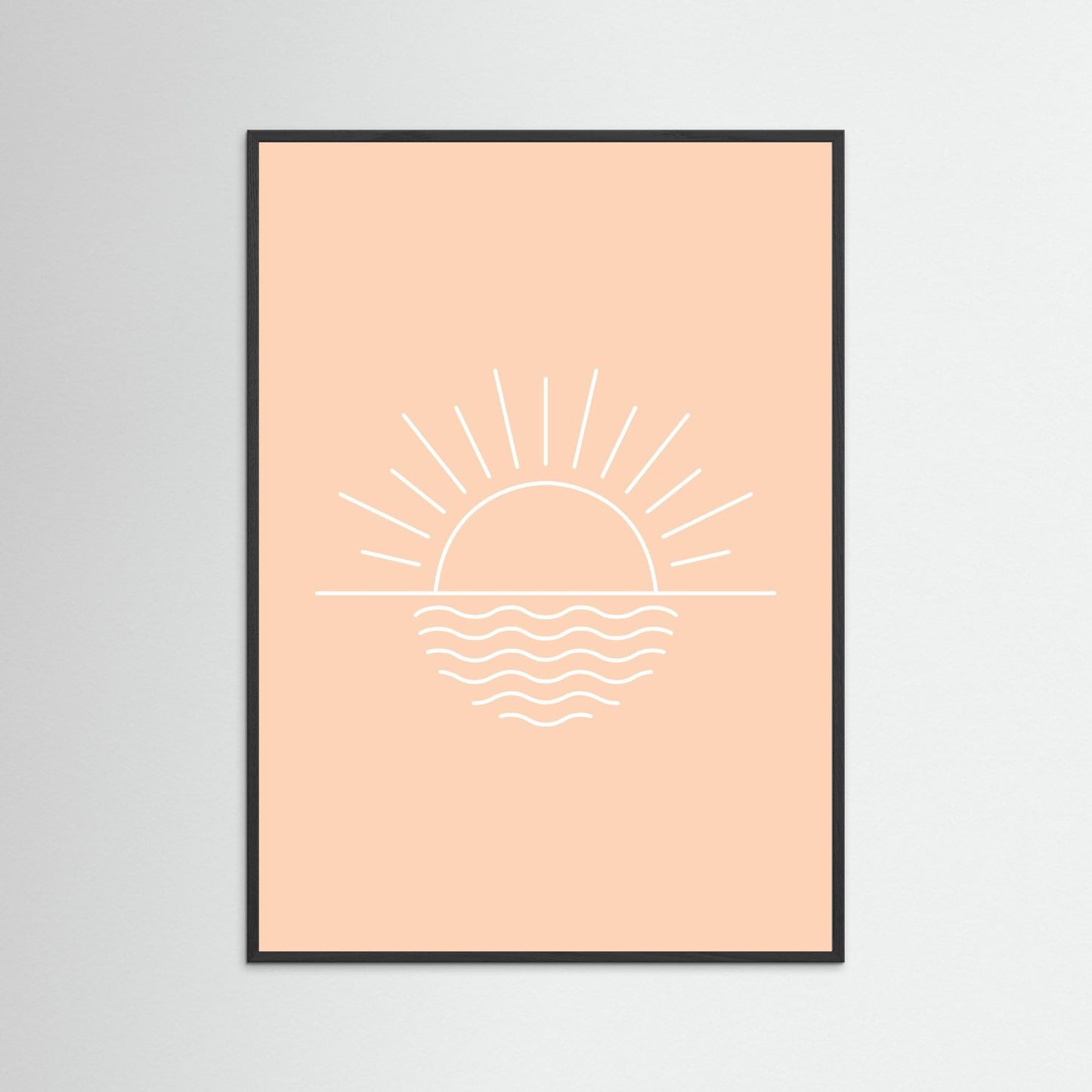 Minimal Sunrise Over Waves