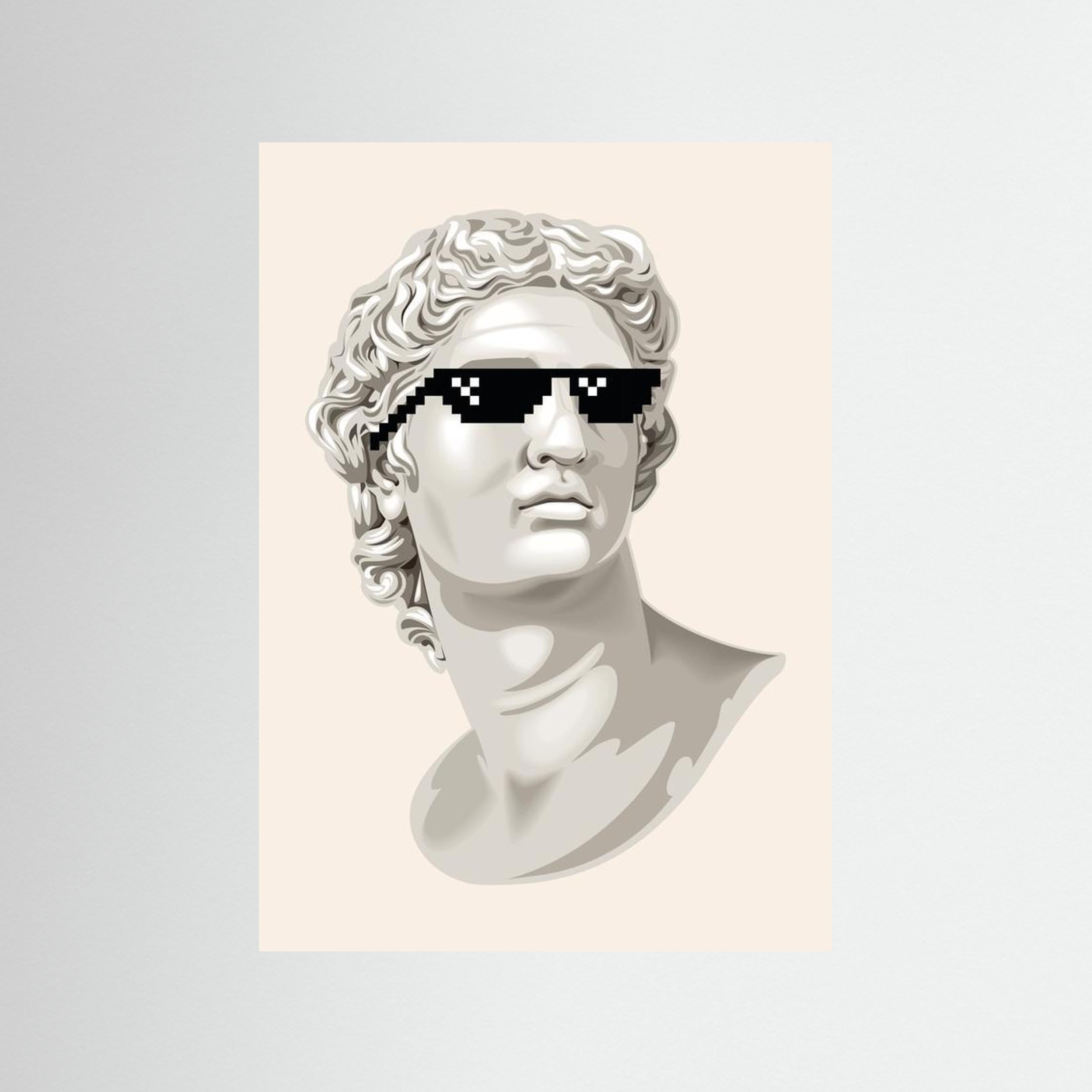Classical Bust with Pixel Sunglasses 