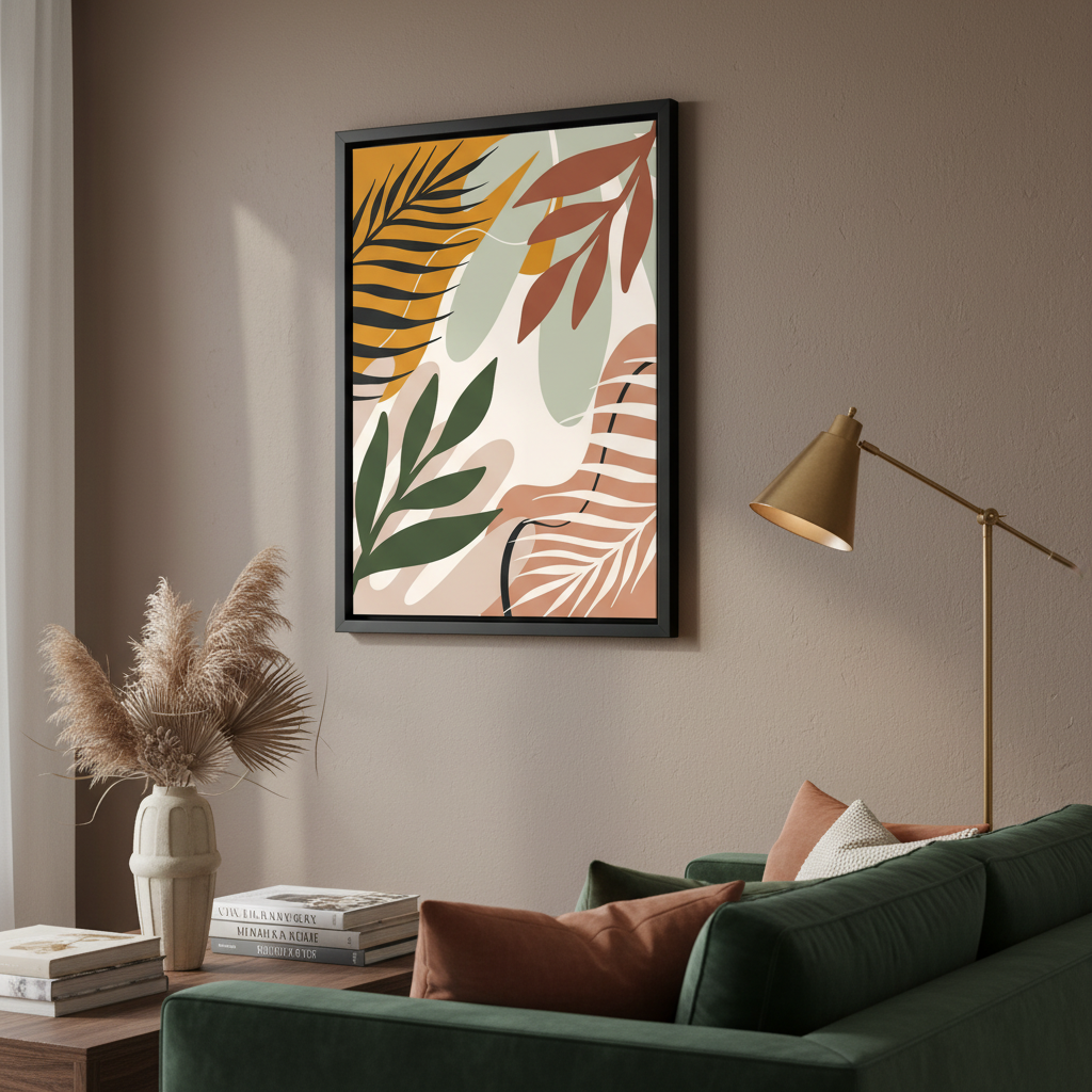 Leafy Whispers – Framed Canvas Wall Art