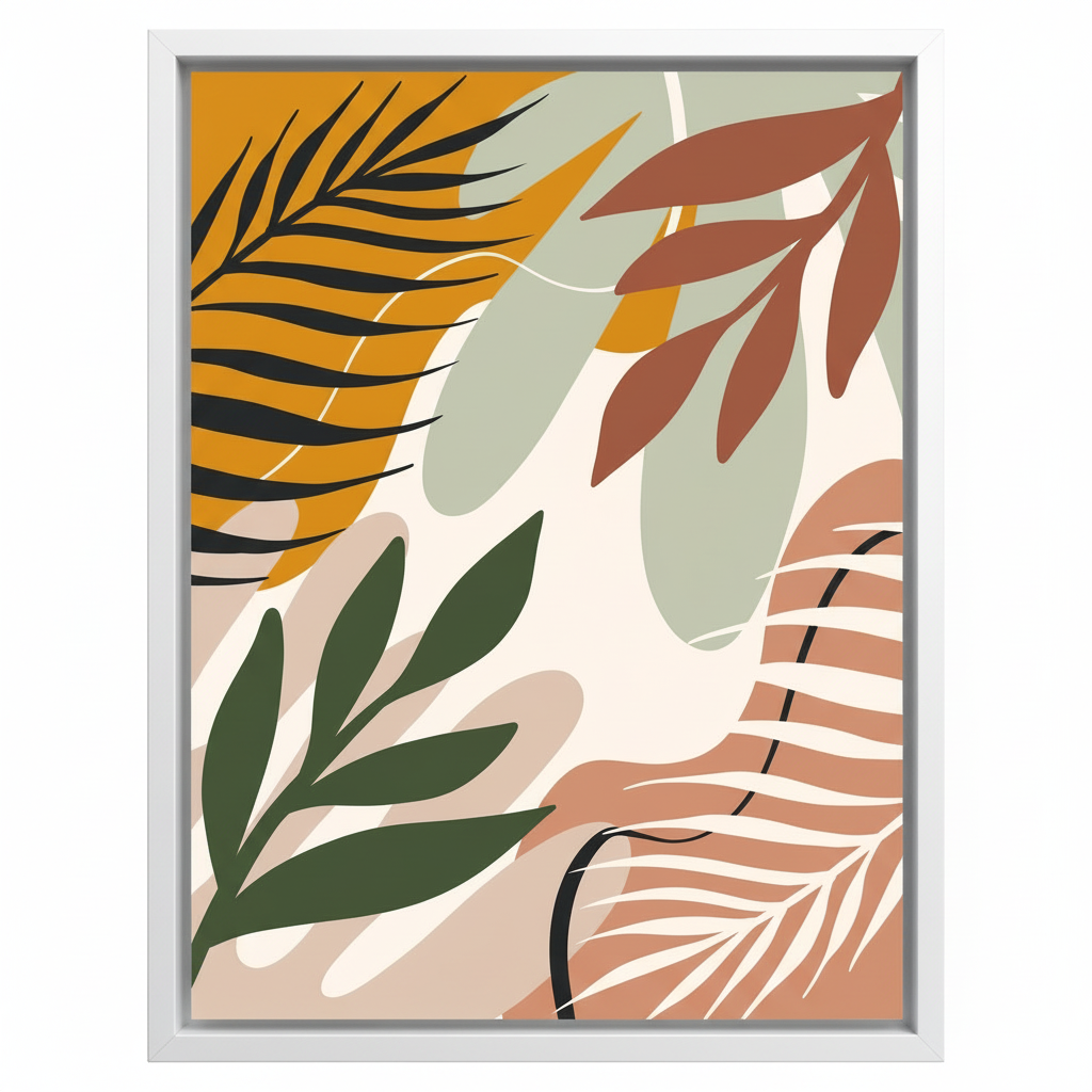 Leafy Whispers – Framed Canvas Wall Art