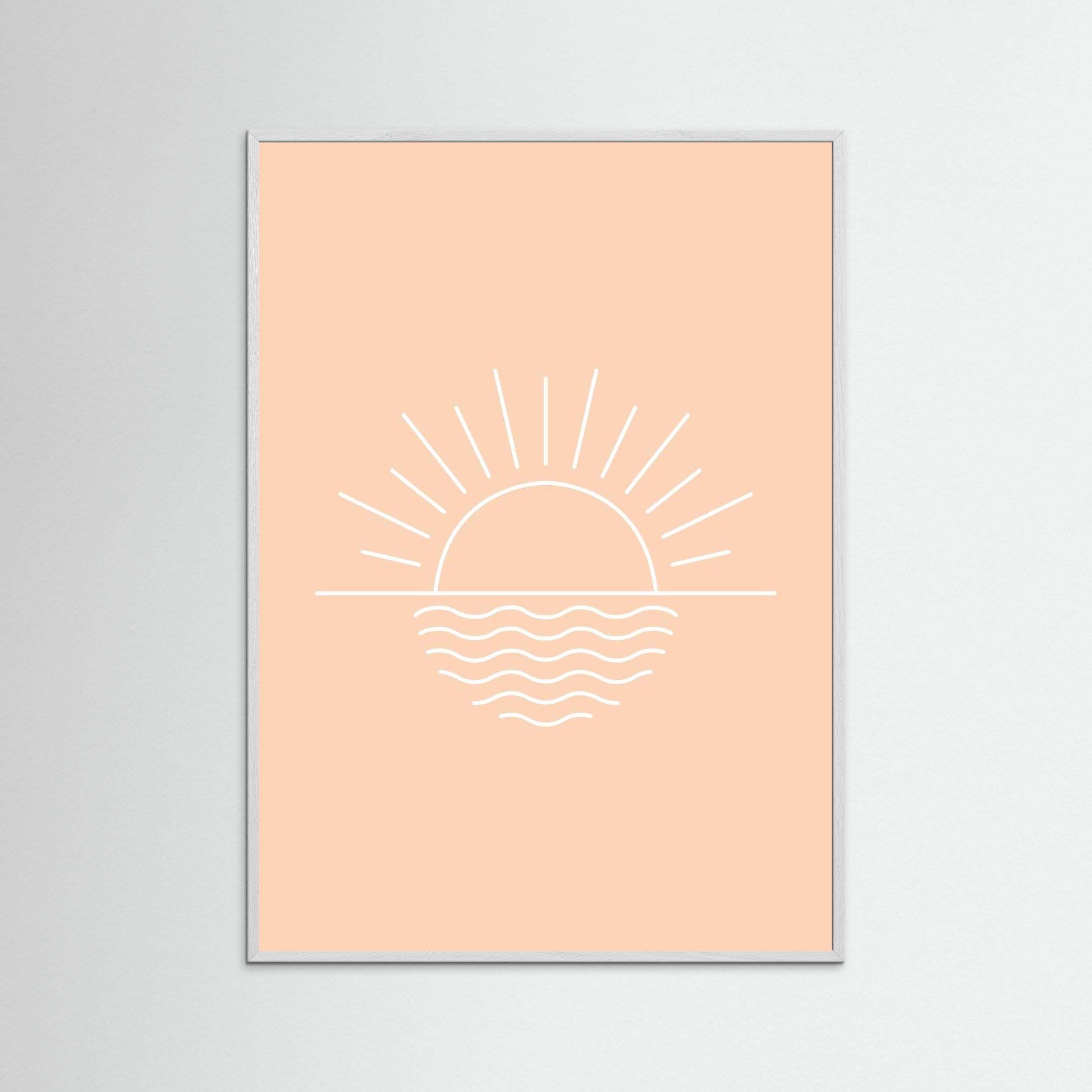 Minimal Sunrise Over Waves