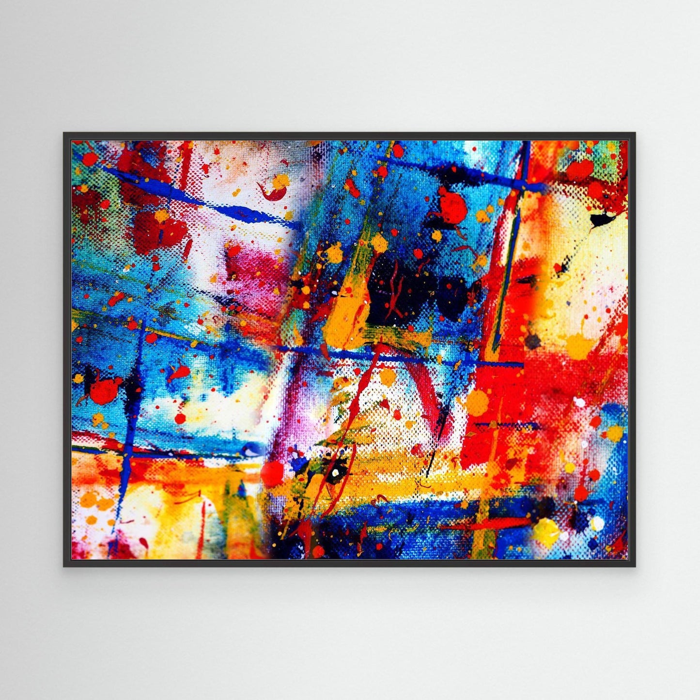 Artistic Chaos | Splash of Colors Abstract Framed Canvas Masterpiece