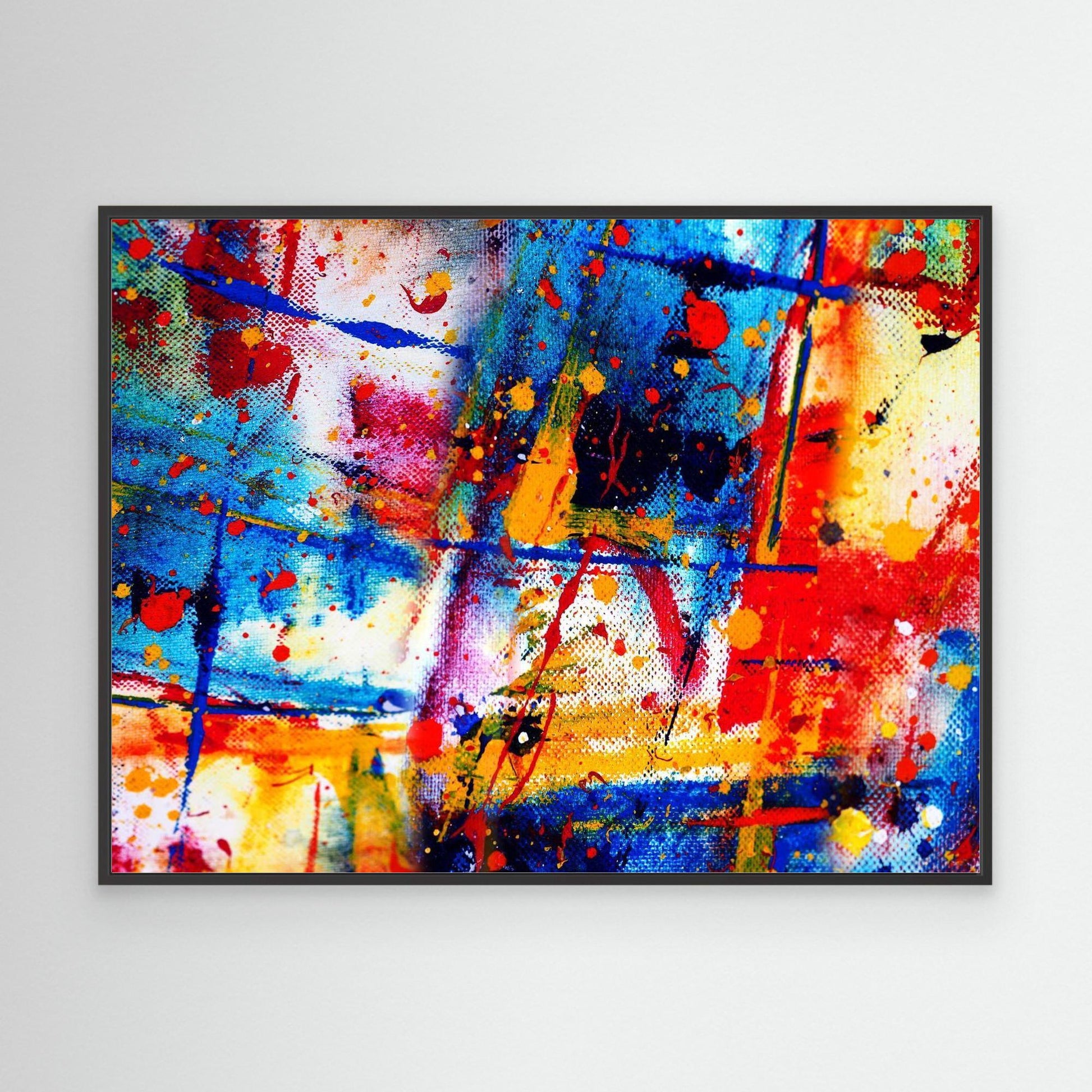 Artistic Chaos | Splash of Colors Abstract Framed Canvas Masterpiece