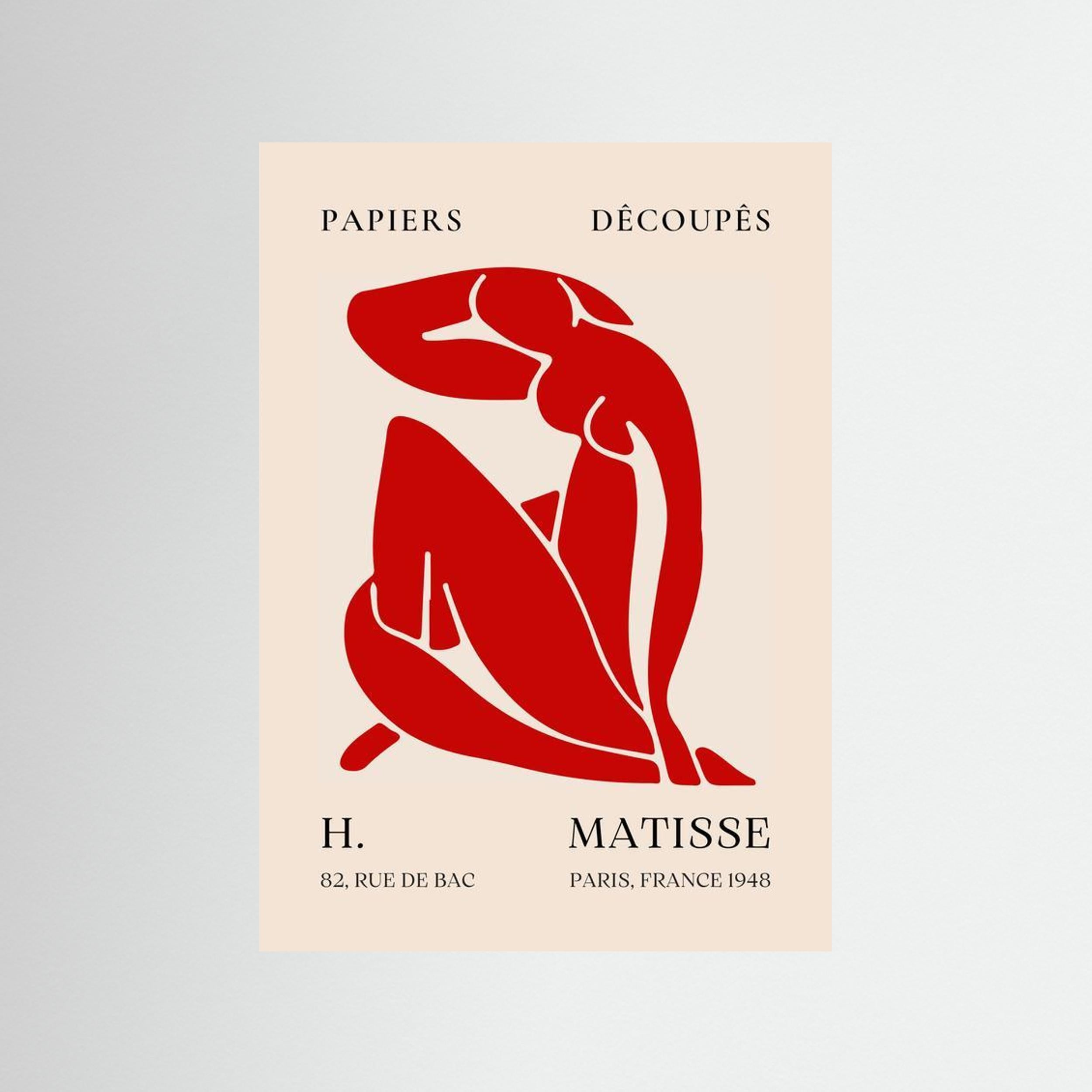 “Papiers Découpés” Red Seated Figure 