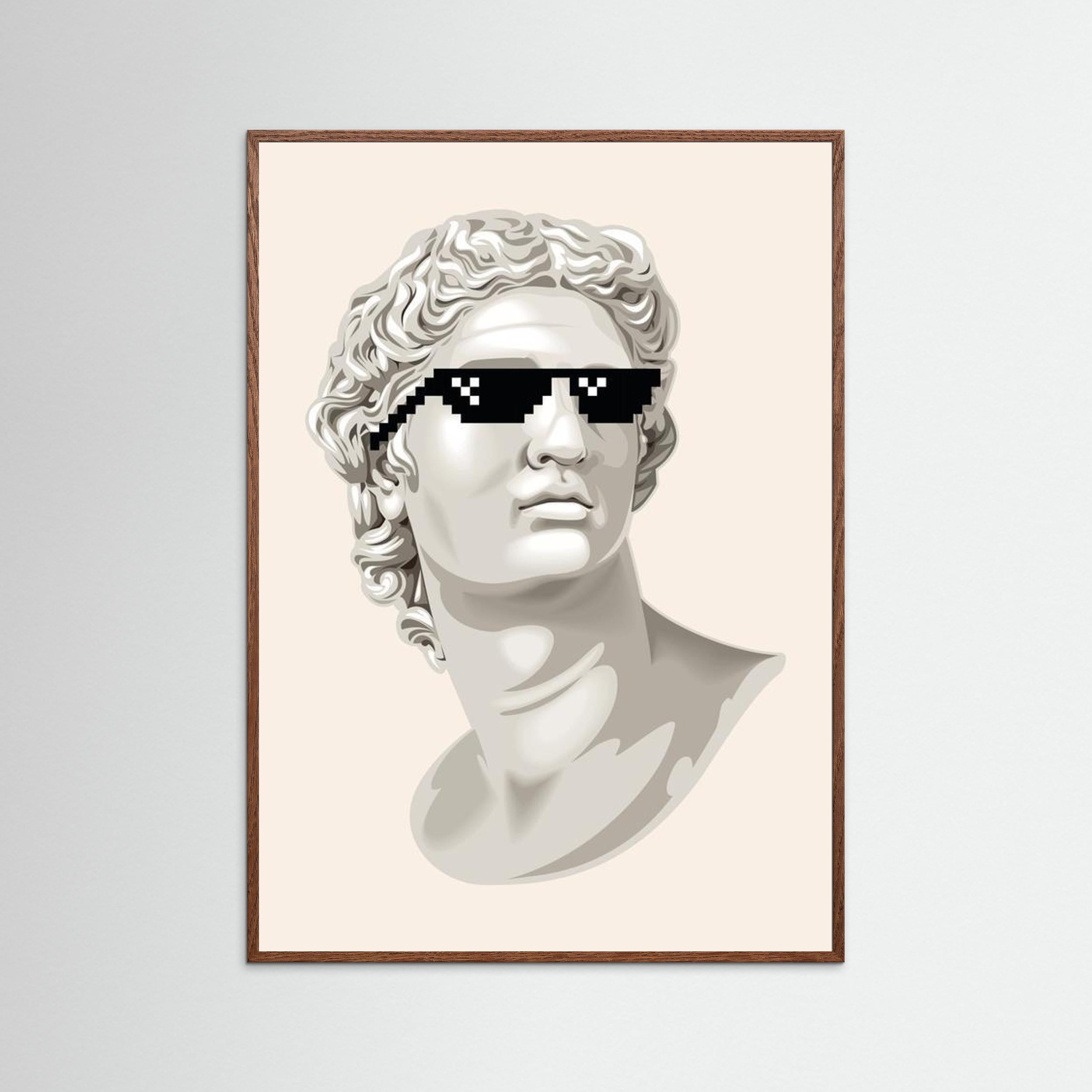 Classical Bust with Pixel Sunglasses 