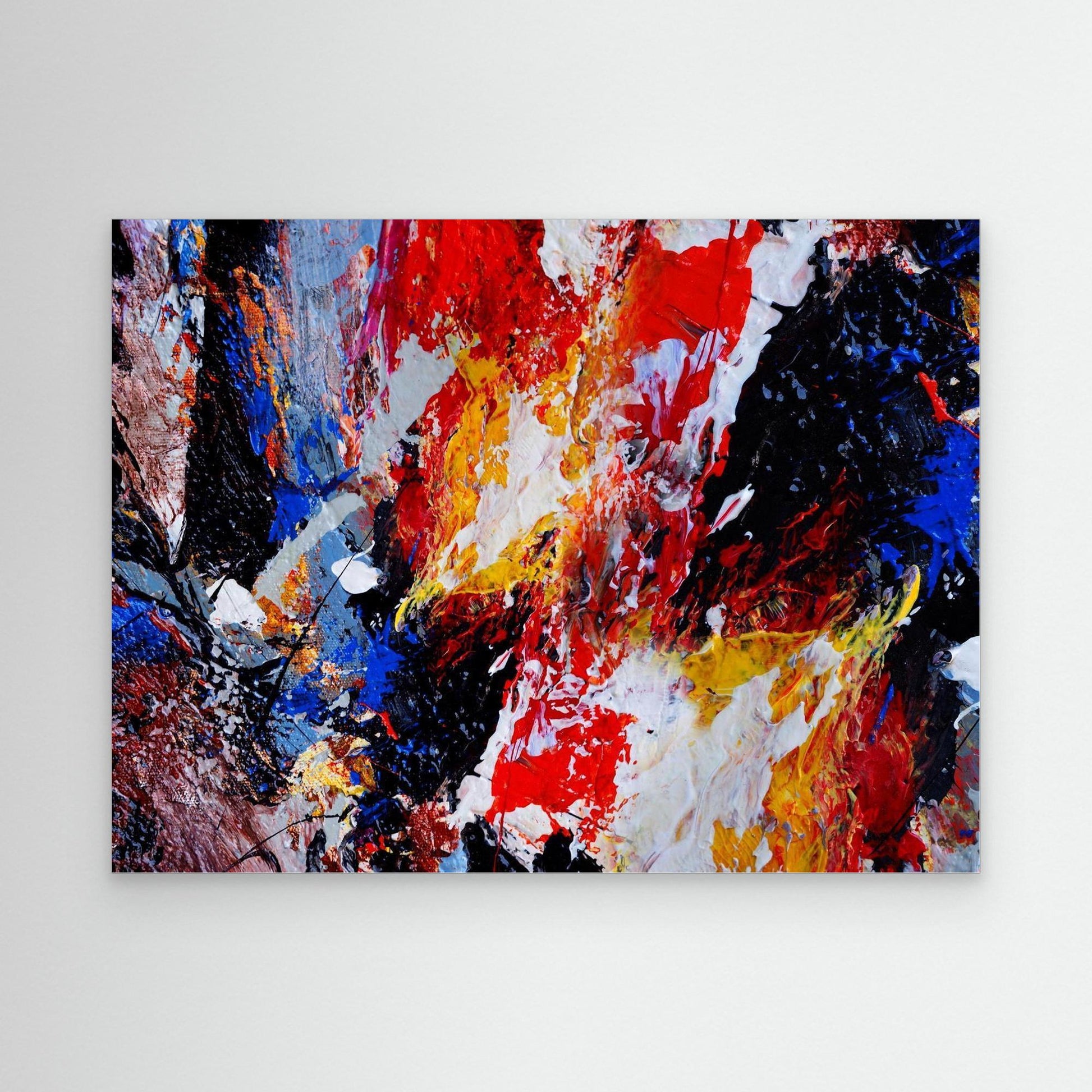 Passionate Fury | Bold Abstract Expressionism Framed Canvas