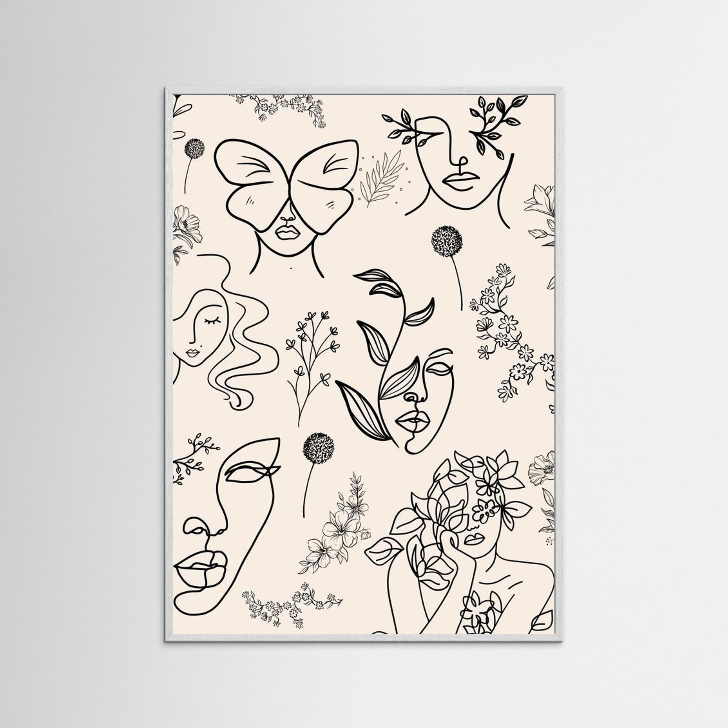 Botanical Faces Line